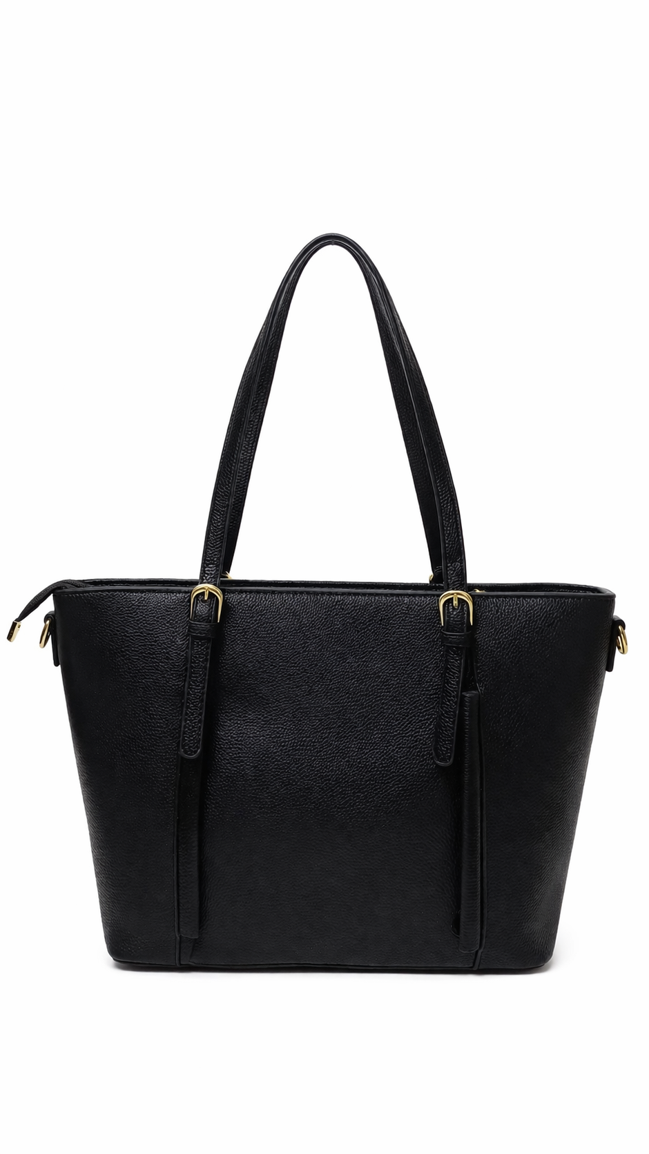 Classic Black Shoulder Tote Bag with Scarf Detail
