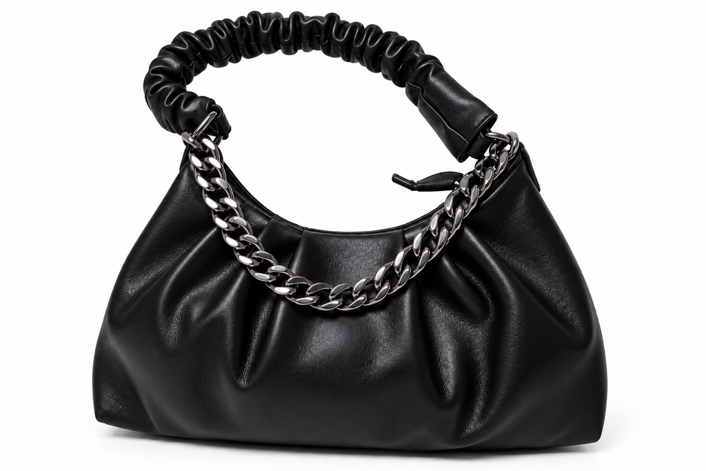 Kanelys Women Ruched Shoulder Bag | Stylish Chain Detail Handbag for Women