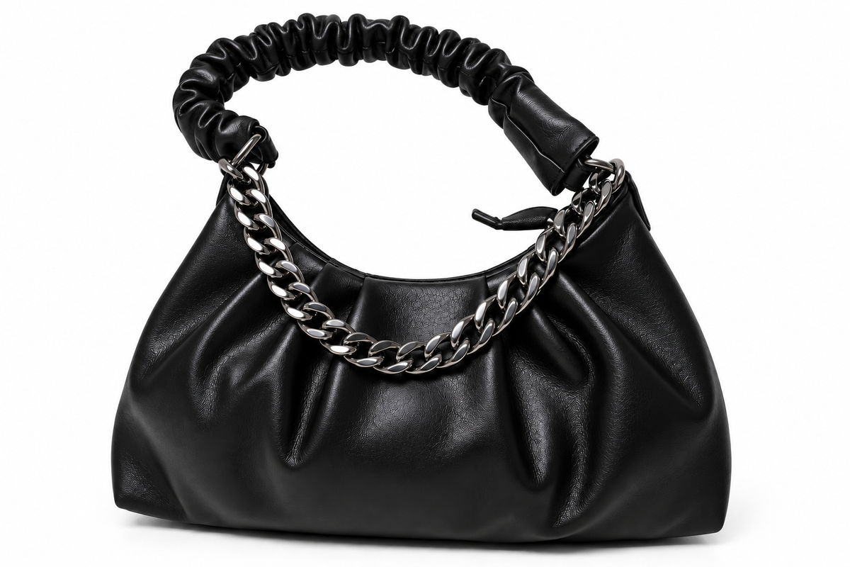 Kanelys Women Ruched Shoulder Bag | Stylish Chain Detail Handbag for Women