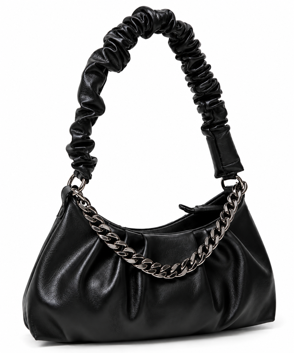 Kanelys Women Ruched Shoulder Bag | Stylish Chain Detail Handbag for Women