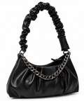 Kanelys Women Ruched Shoulder Bag | Stylish Chain Detail Handbag for Women