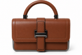 Kanelys Women Brown Satchel Bag | Structured Handbag with Detachable Printed Shoulder Strap