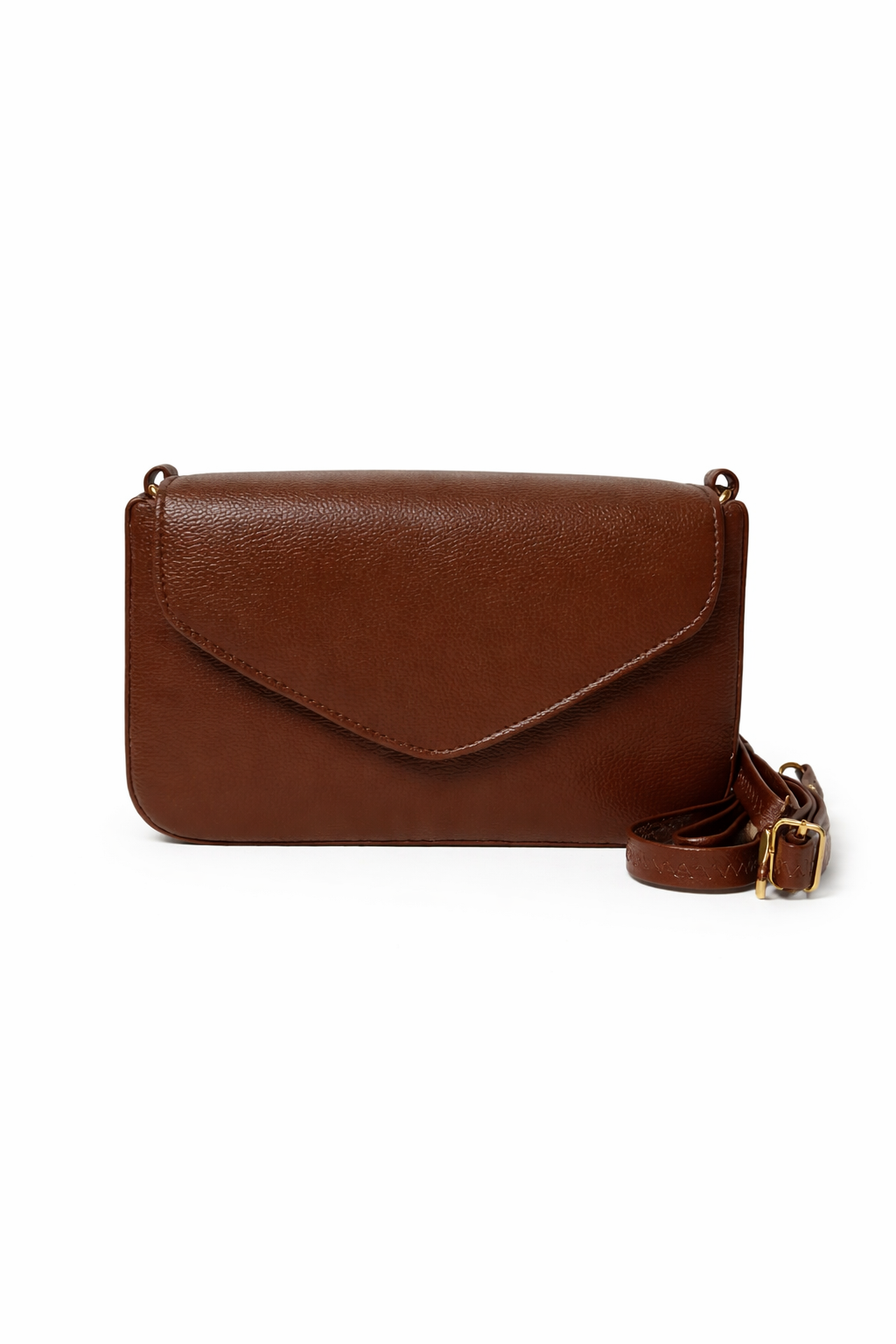 Classic Brown Envelope Sling Bag for Women | Minimal Crossbody Handbag