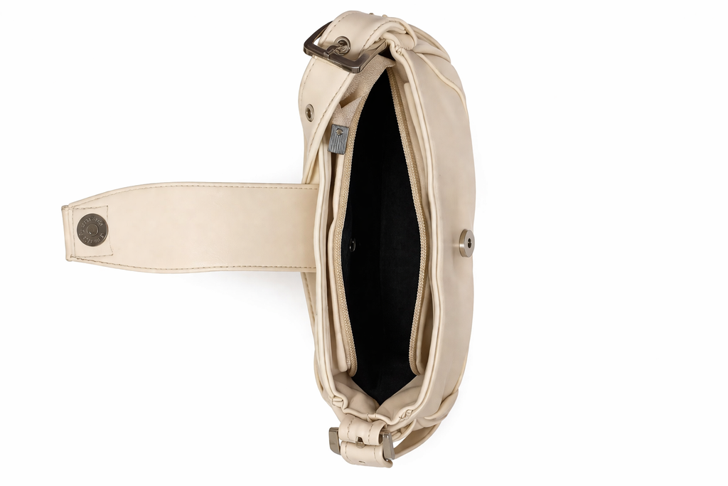 Elegant White Shoulder Bag for Women | Minimal Buckle Handbag