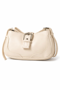 Elegant White Shoulder Bag for Women | Minimal Buckle Handbag