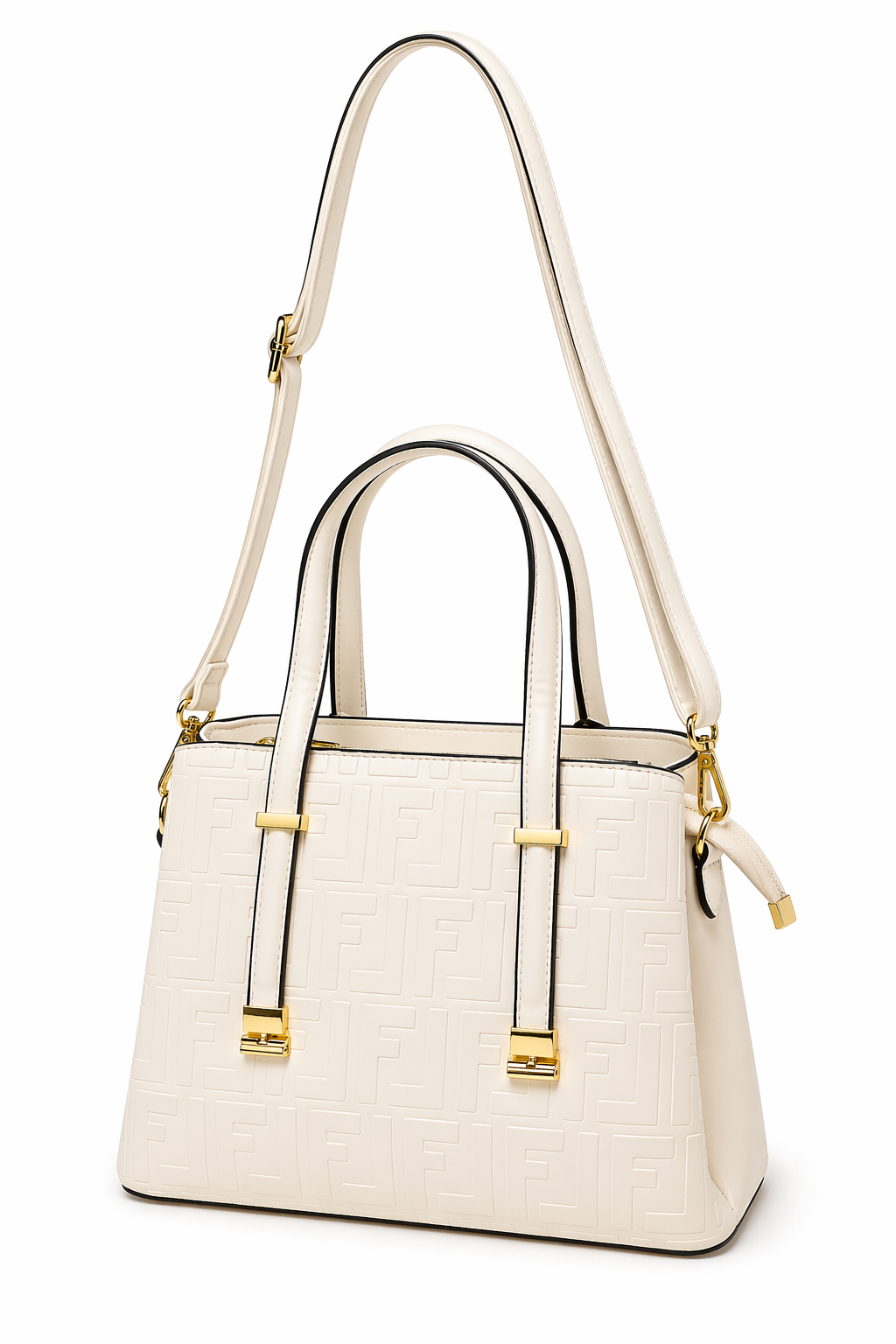 Kanelys Modern Embossed Handbag For Woman With Gold Accents