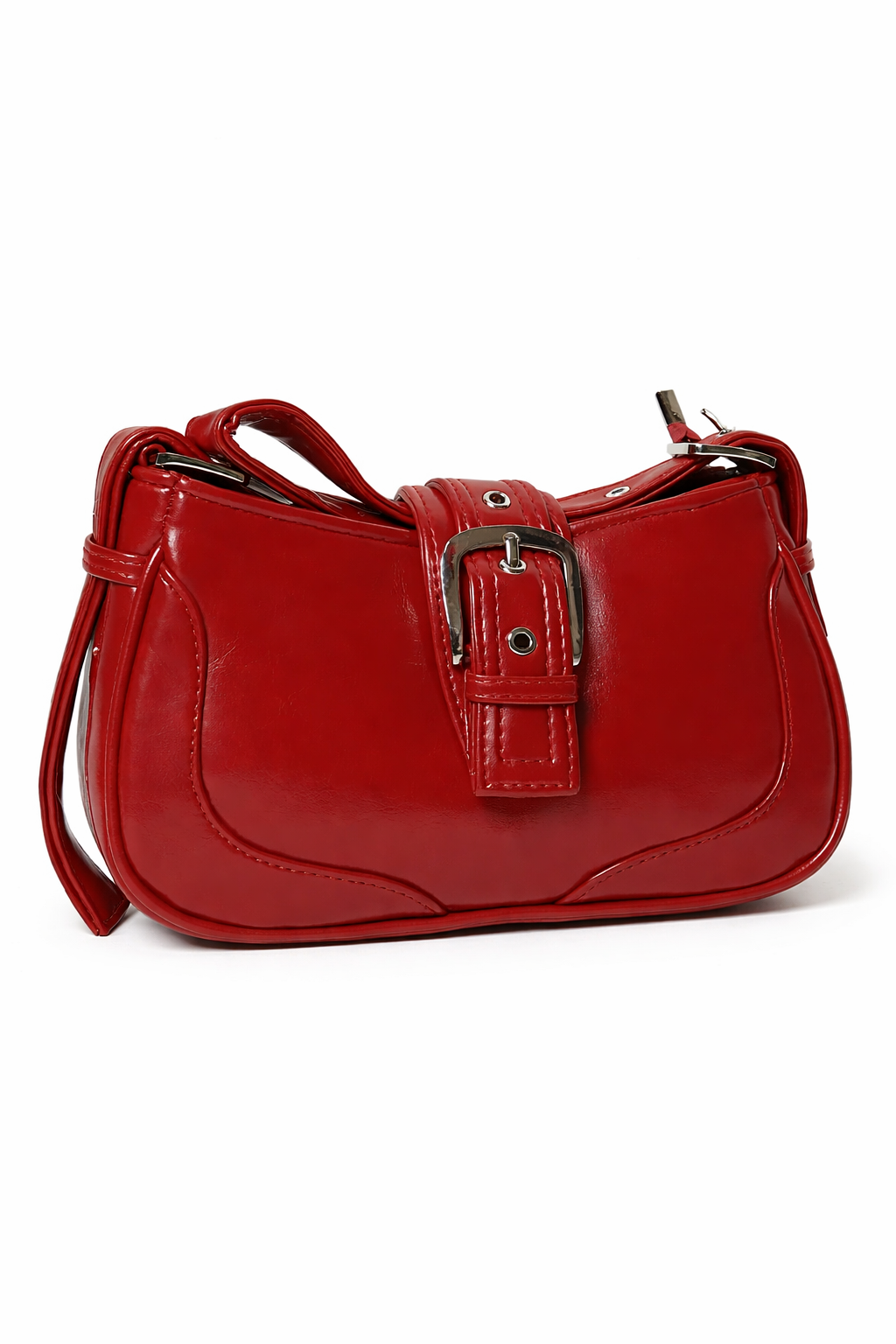 Elegant White Shoulder Bag for Women | Minimal Buckle Handbag