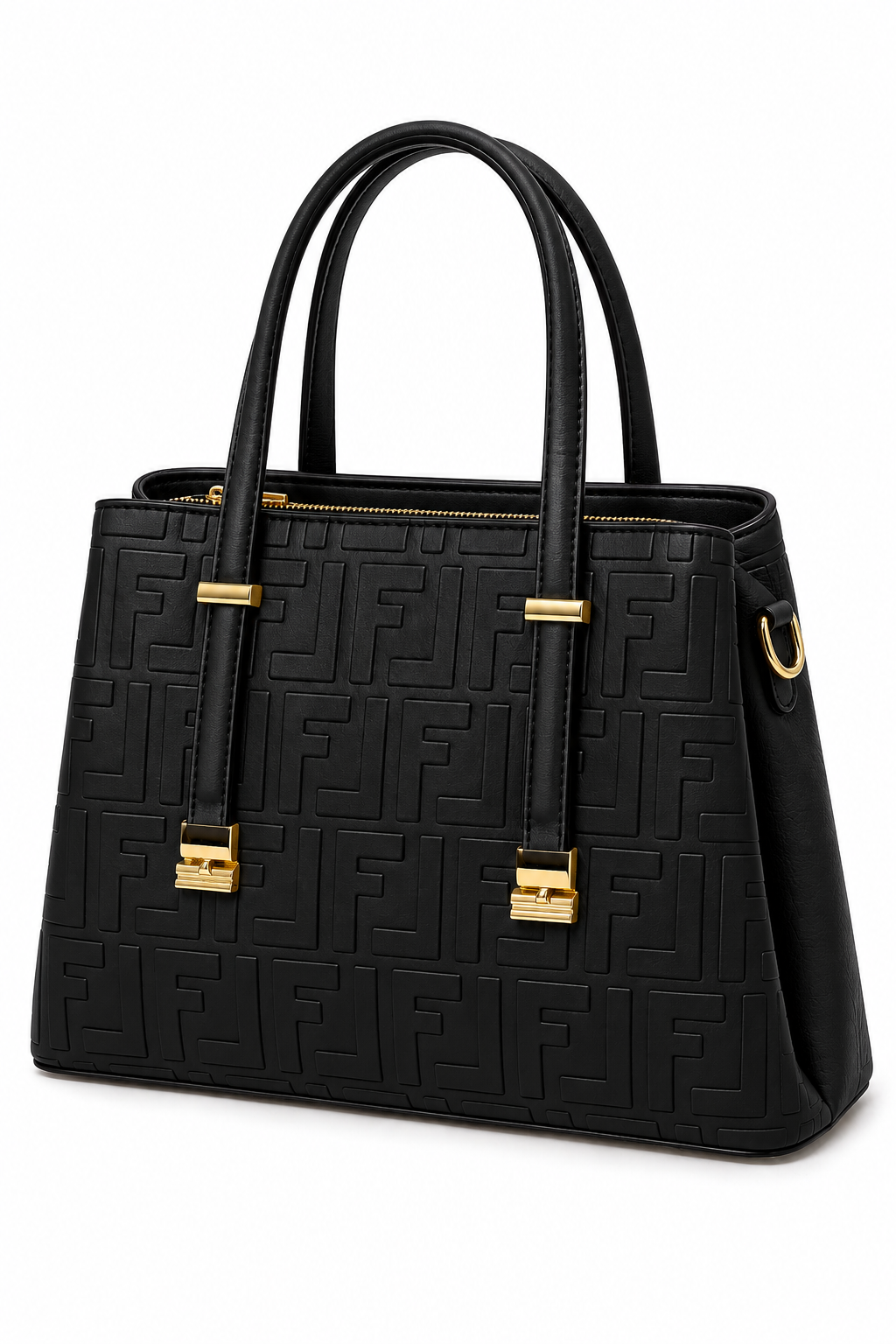Kanelys Modern Embossed Handbag For Woman With Gold Accents