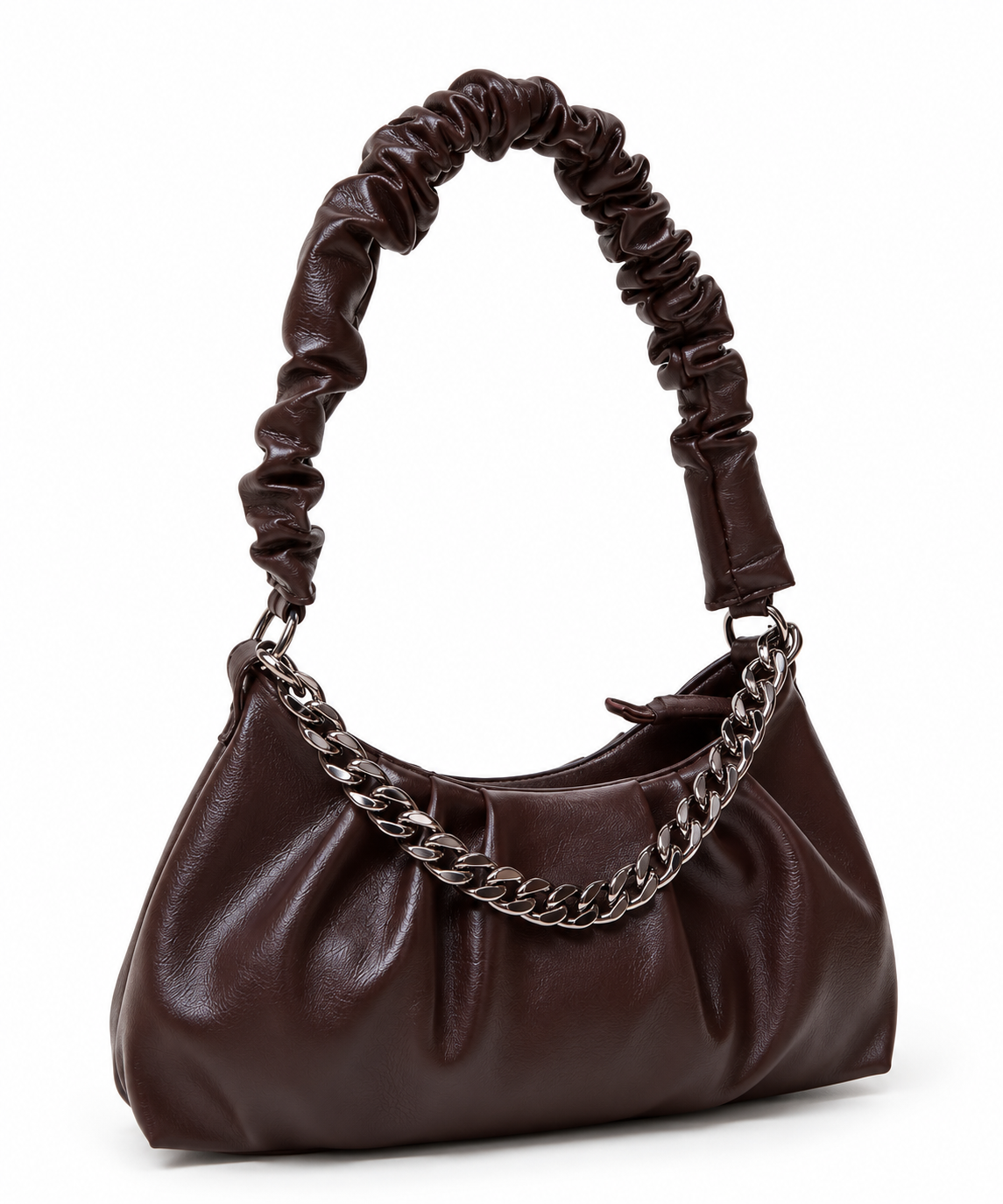 Kanelys Women Ruched Shoulder Bag | Stylish Chain Detail Handbag for Women