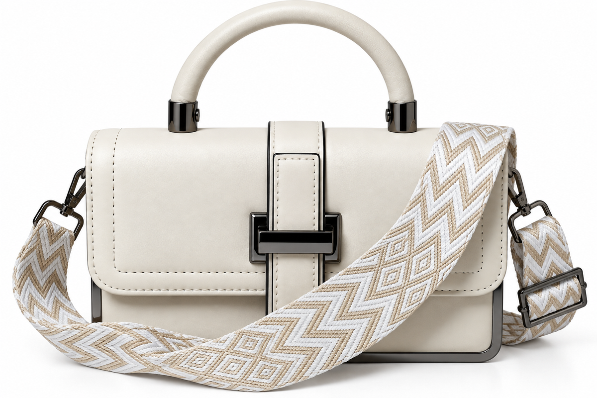 Kanelys Women Satchel Bag | Structured Handbag with Detachable Printed Shoulder Strap
