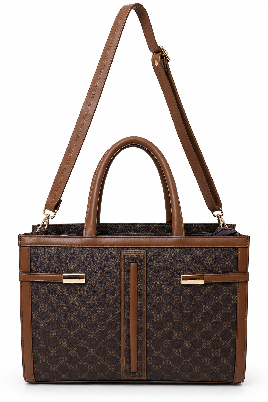 Kanelys Women Brown Tote Bag | Stylish Printed Handbag with Detachable Shoulder Strap