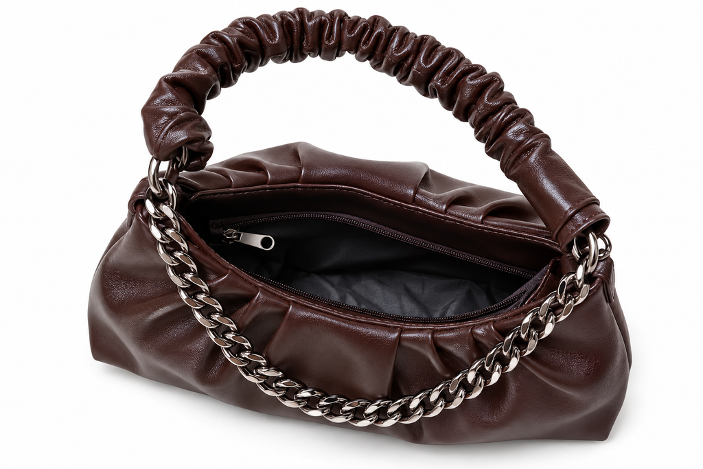 Kanelys Women Ruched Shoulder Bag | Stylish Chain Detail Handbag for Women