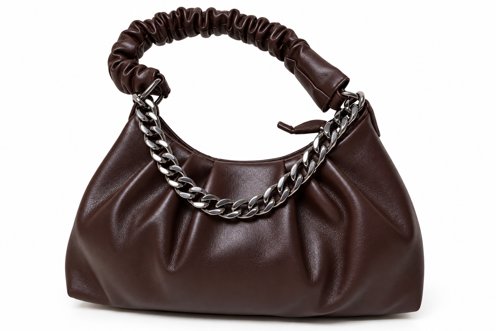 Kanelys Women Ruched Shoulder Bag | Stylish Chain Detail Handbag for Women