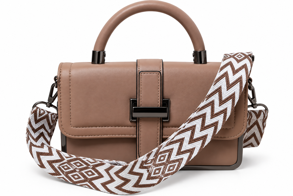 Kanelys Women Satchel Bag | Structured Handbag with Detachable Printed Shoulder Strap
