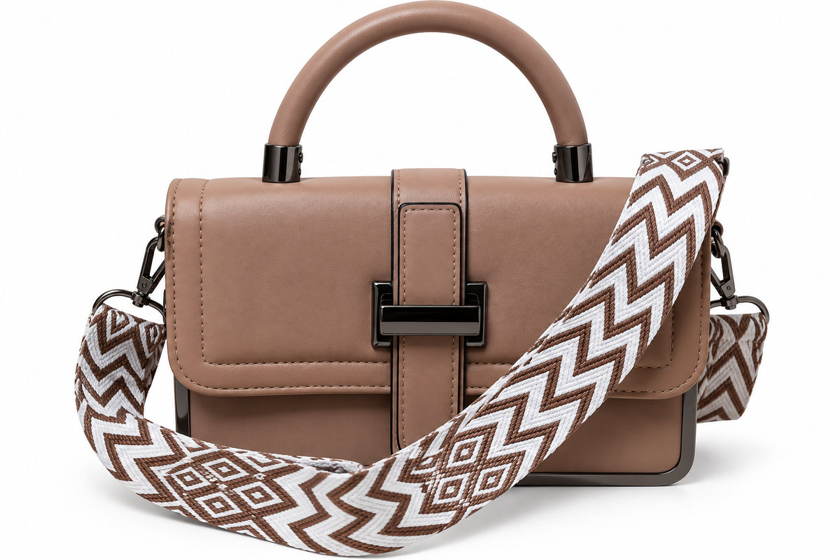 Kanelys Women Satchel Bag | Structured Handbag with Detachable Printed Shoulder Strap